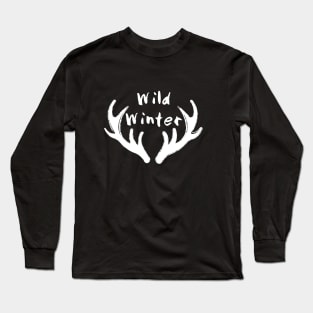 Wild Winter, Antlers, Winter Hoodie, Hunting Hoodie, Deer Antlers, Mountain Climbing Long Sleeve T-Shirt